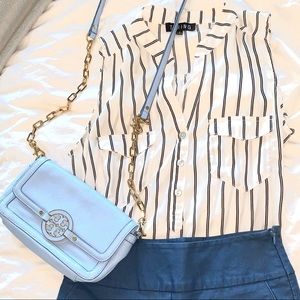Quarter button up, striped tank top